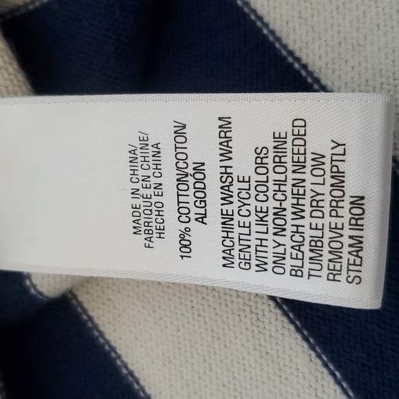 IZOD 100% Cotton Multicolor Boatneck Striped Pullover With Roll Tab Sleeves - Picture 6 of 6